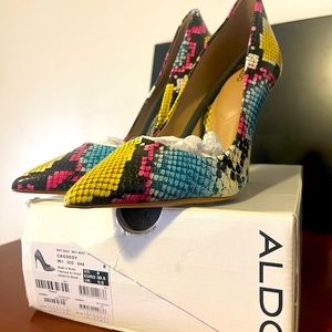 Aldo Cassidy Women’s Multi Color Snake Print Stiletto Heel Size